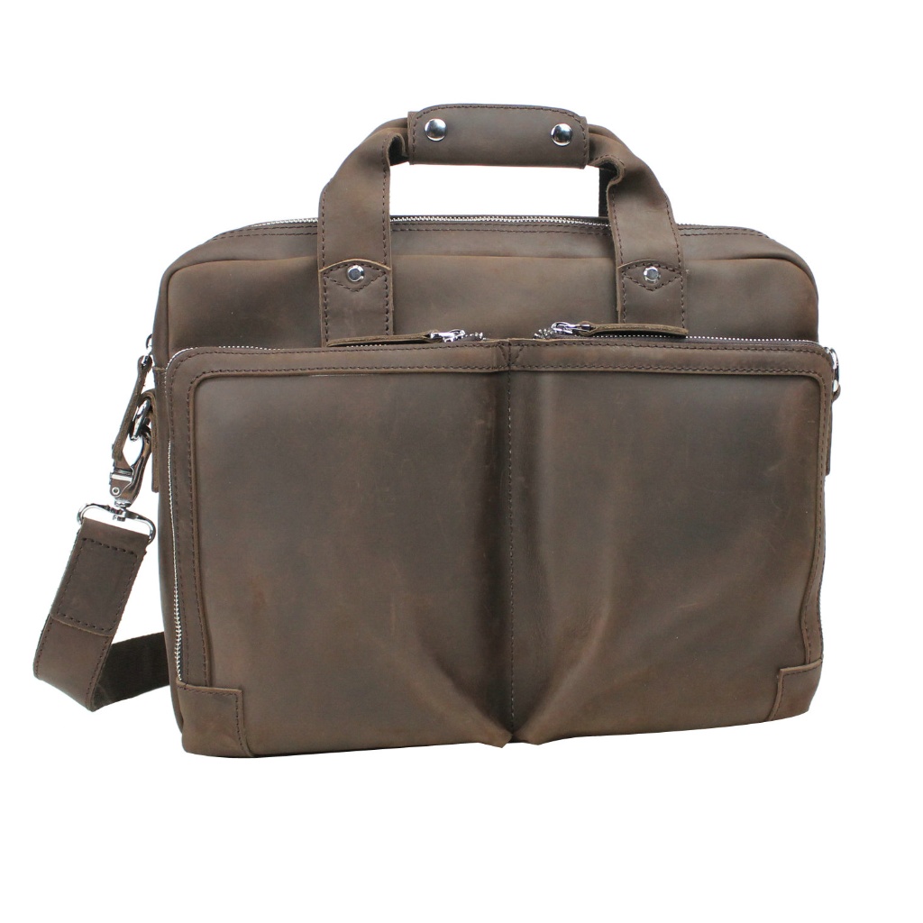 Full Grain Leather Messenger Laptop Bag Lm19ds